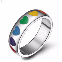Concevez votre propre fierté gay engagement gay promise anneaux en acier inoxydable